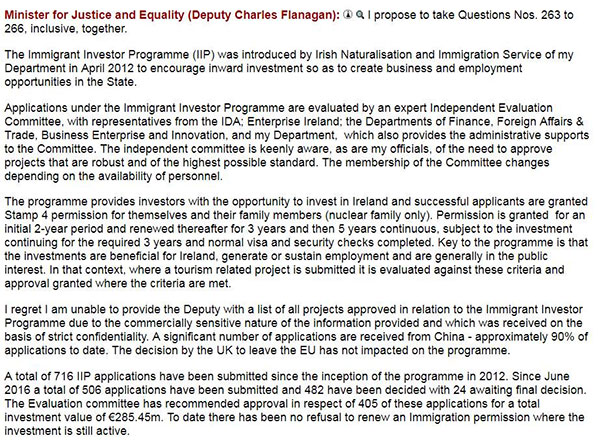 愛(ài)爾蘭議會(huì)頻發(fā)新信號(hào)，愛(ài)爾蘭投資移民審核將愈加嚴(yán)格