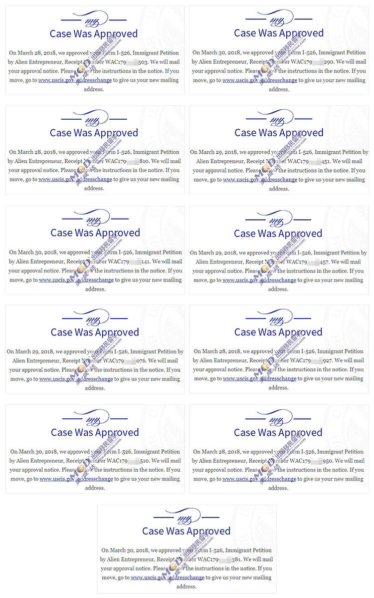 EB-5美國投資移民1-526獲批移民局官網截圖