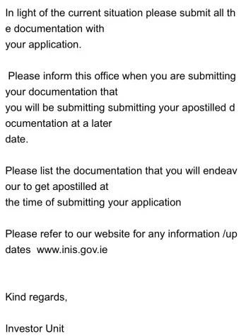 愛爾蘭移民4月份遞交的客戶可先遞交原始文件后補認證文件